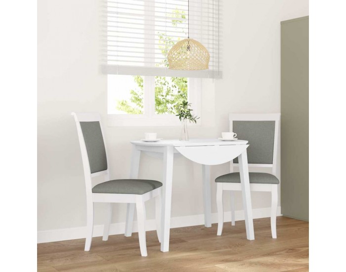 Sonata H Трапезни столове с възглавници 2 бр Бяла масивна дървесина гума