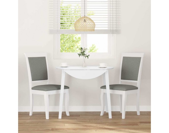 Sonata H Трапезни столове с възглавници 2 бр Бяла масивна дървесина гума