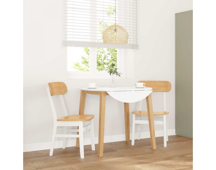 Sonata H трапезни столове 2 бр. бяла масивна дървесина гума