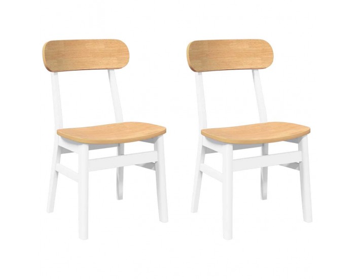 Sonata H трапезни столове 2 бр. бяла масивна дървесина гума