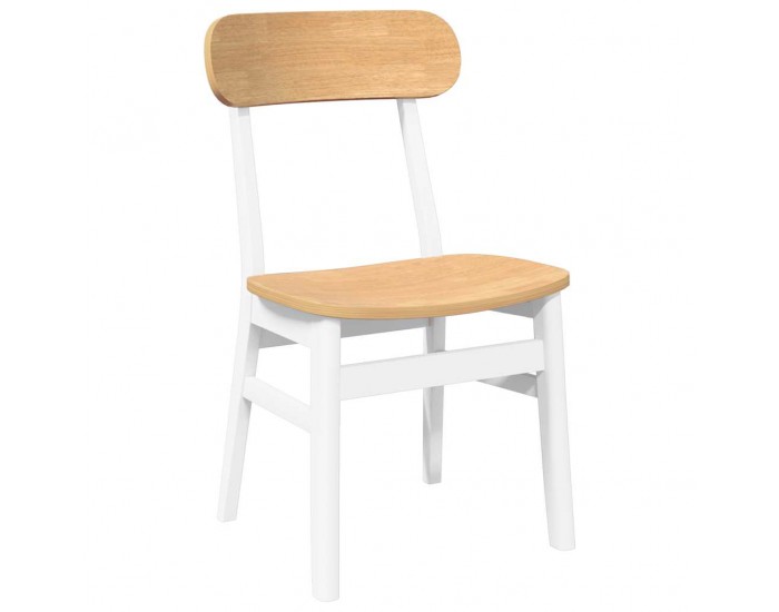 Sonata H трапезни столове 2 бр. бяла масивна дървесина гума