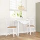 Sonata H Трапезни столове с възглавници 2 бр Бяла масивна дървесина гума