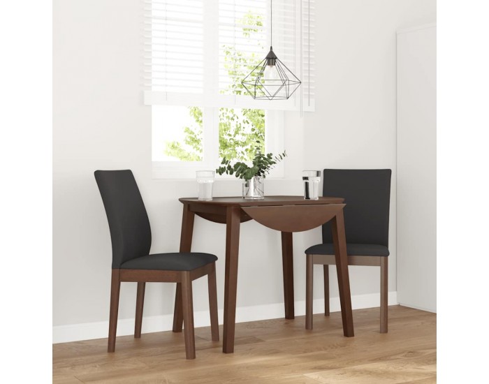 Sonata H Трапезни столове с възглавници 2бр Кафяв масивна дървесина гума