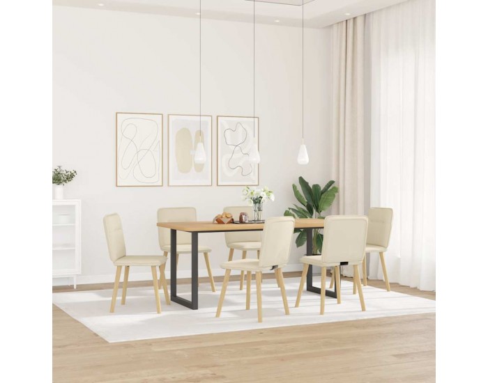 Sonata H Трапезни столове, 6 бр, тапицерия от лен