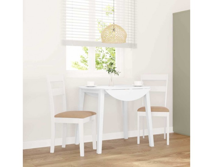 Sonata H Трапезни столове с възглавници 2 бр Бяла масивна дървесина гума