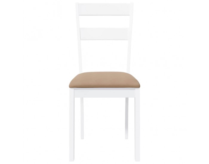 Sonata H Трапезни столове с възглавници 2 бр Бяла масивна дървесина гума