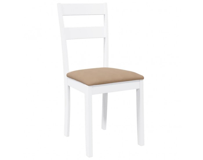 Sonata H Трапезни столове с възглавници 2 бр Бяла масивна дървесина гума