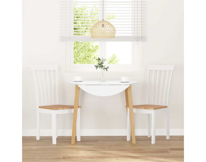 Sonata H трапезни столове 2 бр. бяла масивна дървесина гума