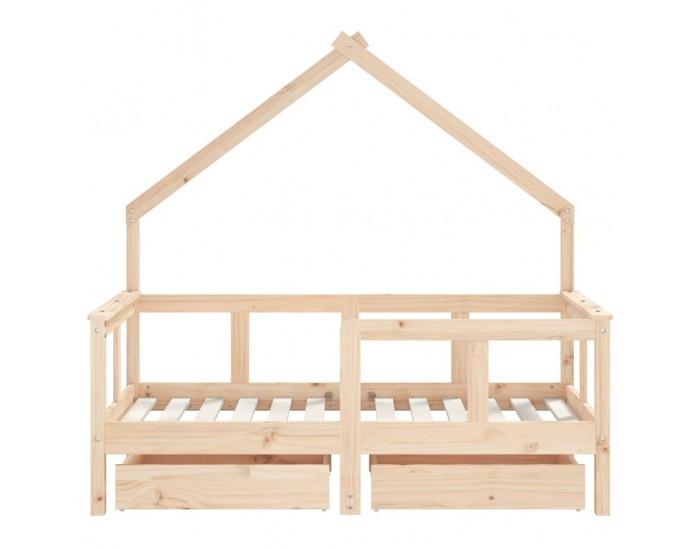 Sonata H Рамка за детско легло с чекмеджета, 70x140 см, бор масив