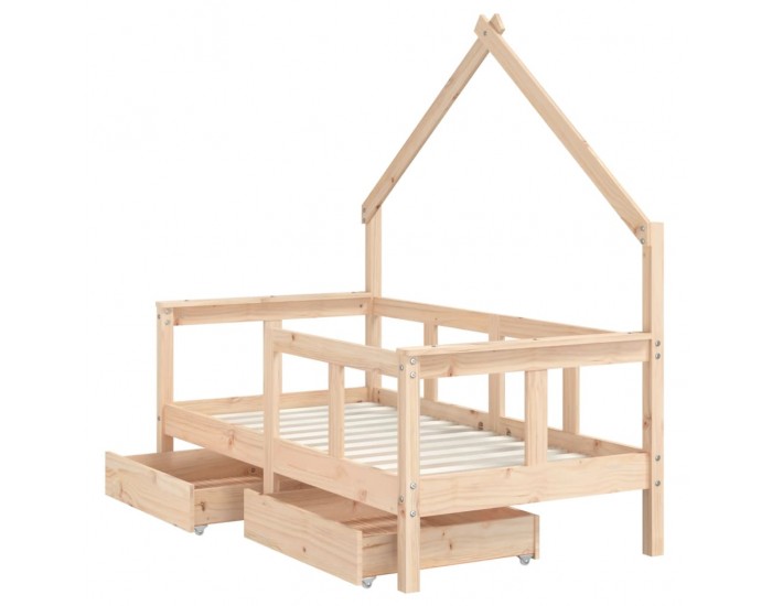 Sonata H Рамка за детско легло с чекмеджета, 70x140 см, бор масив