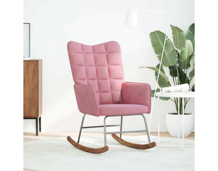 Sonata H Люлеещ стол, розов, кадифе