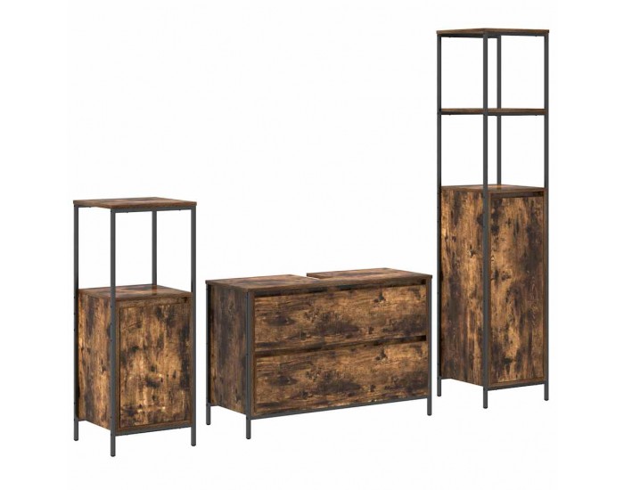 Sonata H Комплект мебели за баня 3 pcs Опушен дъб 90 x 34.5 x 60 см