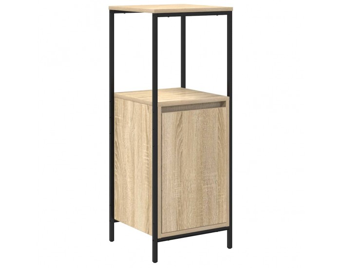 Sonata H Комплект мебели за баня с рафт с врата 3 pcs Сонома дъб и черно