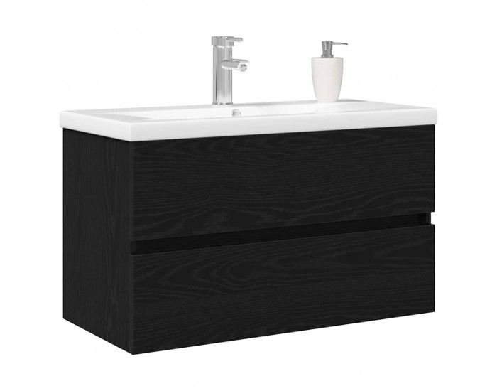 Sonata H Шкаф за мивка с врата Черен дъб 80 x 39 x 62 см Инженерно дърво