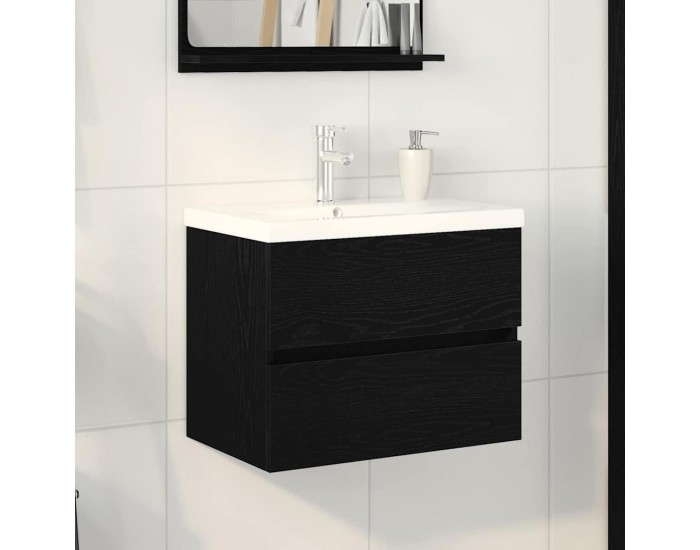 Sonata H Шкаф за мивка с врата Черен дъб 60 x 39 x 62 см Инженерно дърво