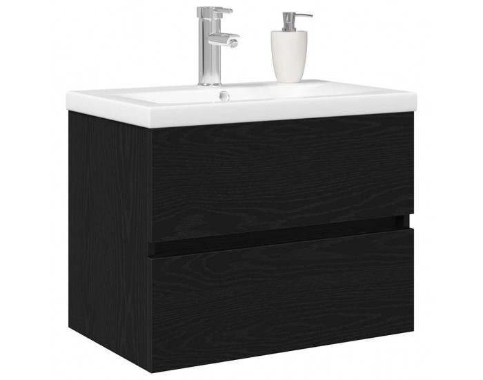 Sonata H Шкаф за мивка с врата Черен дъб 60 x 39 x 62 см Инженерно дърво