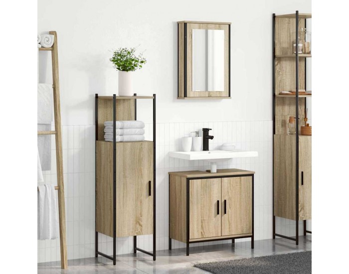 Sonata H Комплект мебели за баня с рафт 3 pcs Кафяво 60 x 30 x 60 cm