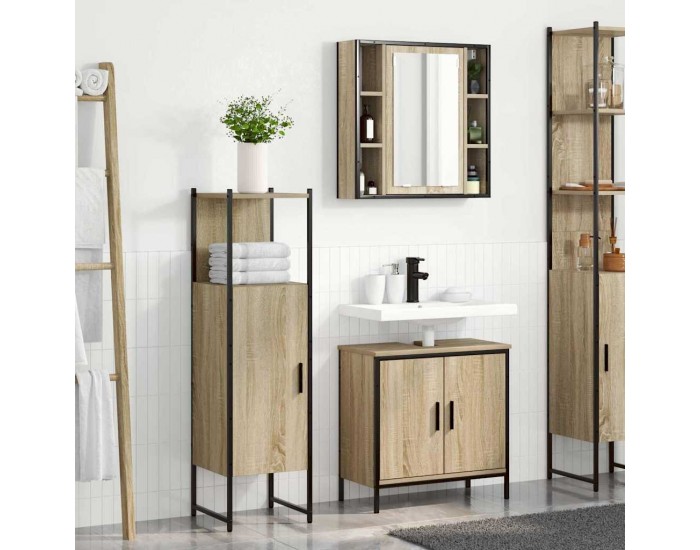 Sonata H Комплект мебели за баня с рафт 3 pcs Кафяво 60 x 30 x 60 cm