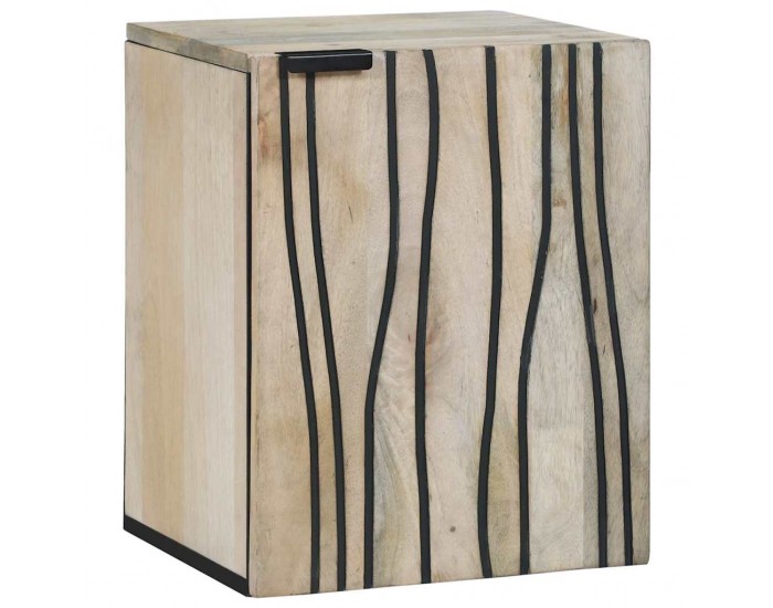 Sonata H Шкаф за мивка с рафт с врата Кафяв и черен 38 x 33.5 x 48 см