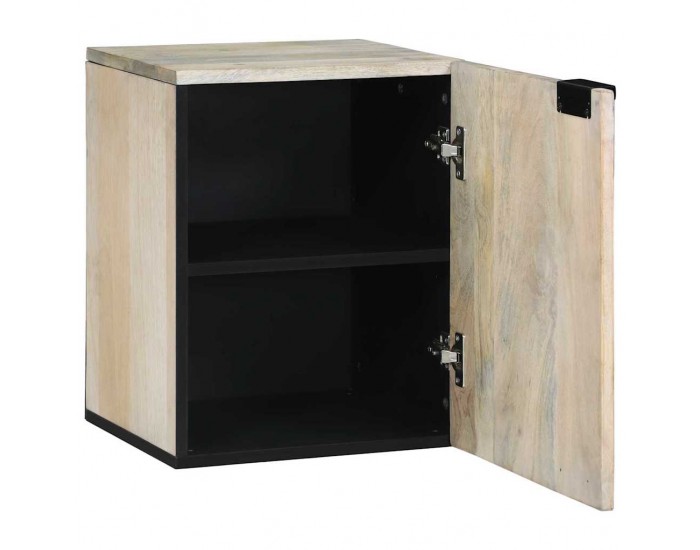 Sonata H Шкаф за мивка с рафт с врата Кафяв и черен 38 x 33.5 x 48 см