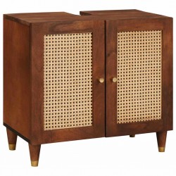 Sonata H Шкаф за мивка с рафт със съхранение Кафяв 62 x 33 x 58 см - Шкафове за баня