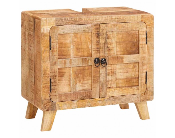 Sonata H Шкаф за баня Кафяво Солидно мангово дърво и инженерно дърво