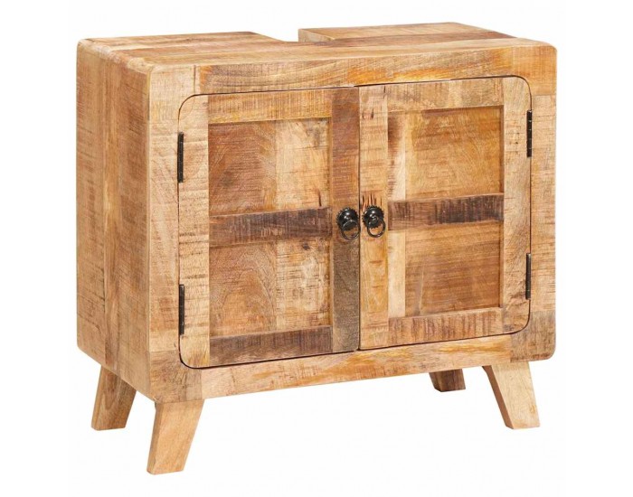 Sonata H Шкаф за баня Кафяво Солидно мангово дърво и инженерно дърво