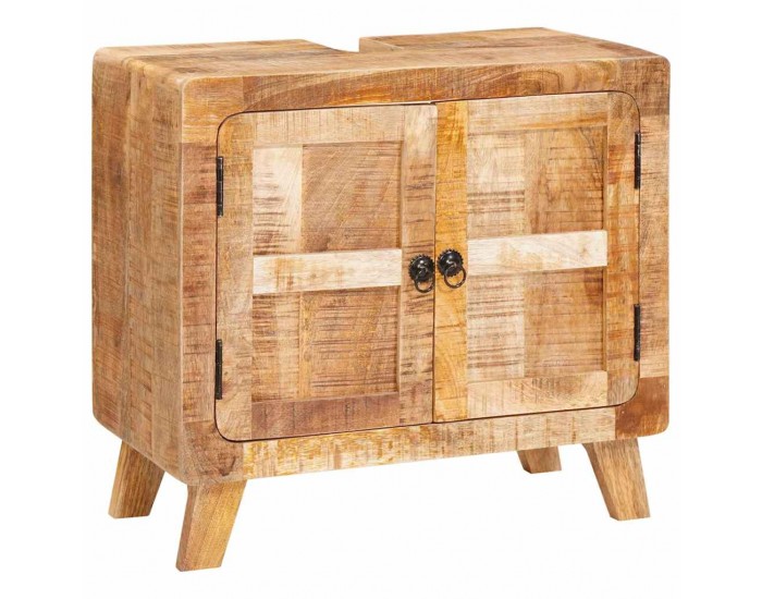 Sonata H Шкаф за баня Кафяво Солидно мангово дърво и инженерно дърво