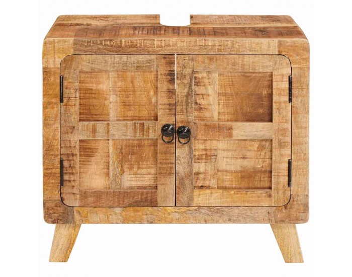 Sonata H Шкаф за баня Кафяво Солидно мангово дърво и инженерно дърво