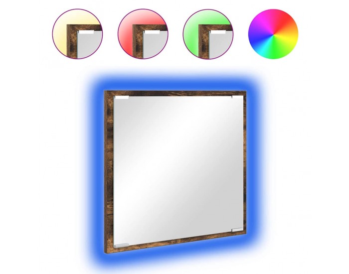 Sonata H LED огледало за баня Димян дъб 40 x 8.5 x 37 см Инженерно дърво