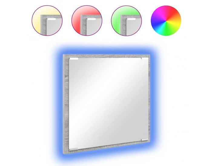 Sonata H LED огледало за баня с огледало Сив Сонома 40 x 8.5 x 37 см