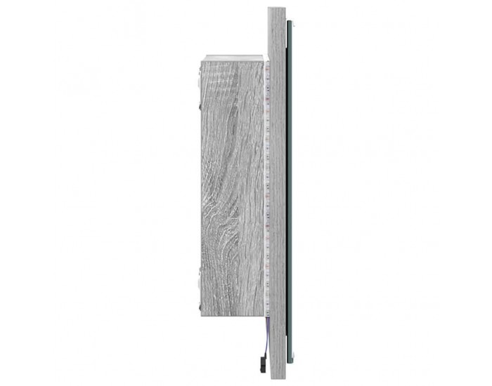 Sonata H LED огледало за баня с огледало Сив Сонома 40 x 8.5 x 37 см