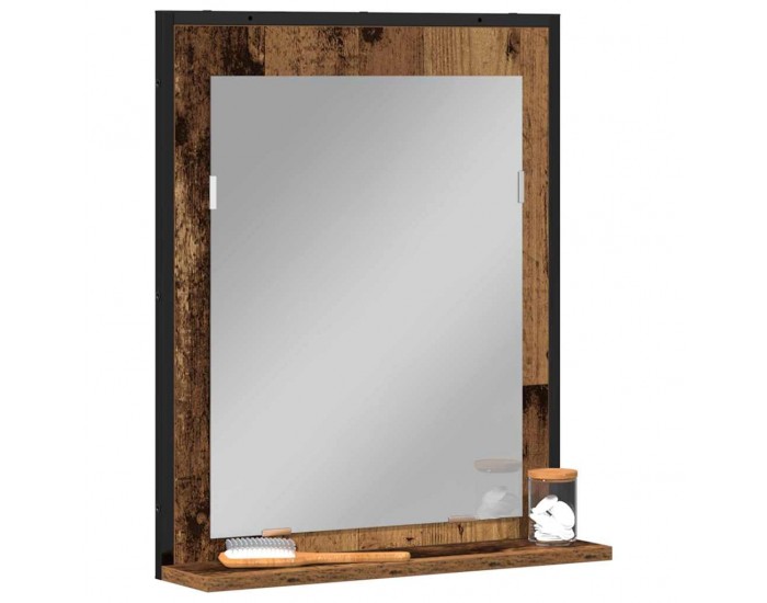 Sonata H Огледало за баня Старо дърво 50 x 12 x 60 см Инженерно дърво