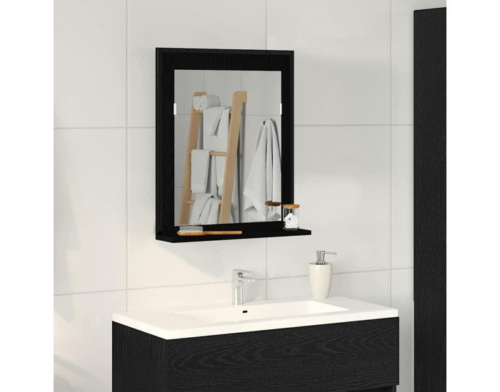 Sonata H Огледало за баня Черен дъб 50 x 12 x 60 см Инженерно дърво