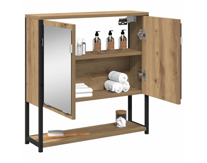 Sonata H Огледален шкаф за баня с рафт дъб артизан 60 x 16 x 60 см