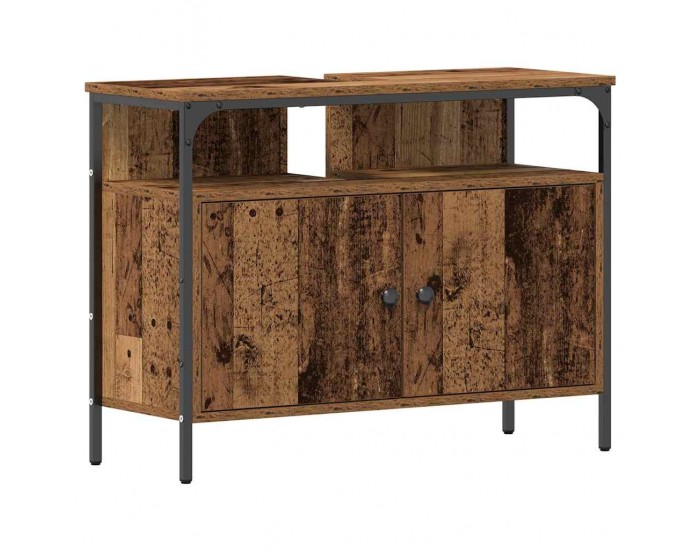 Sonata H Шкаф за мивка за баня с рафт Старо дърво 80 x 30 x 60 cm