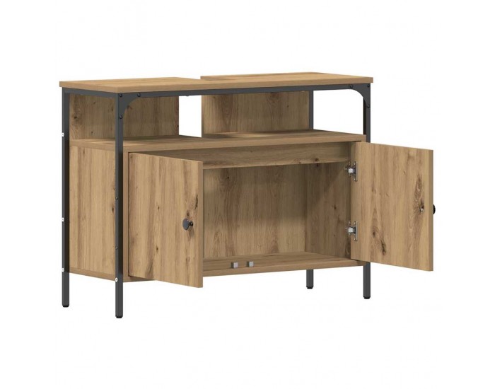 Sonata H Шкаф за мивка за баня с рафт дъб артизан 80 x 30 x 60 cm