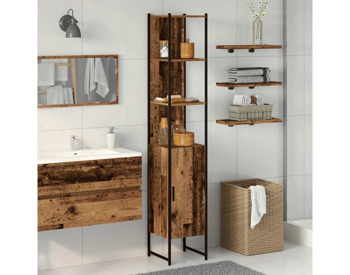 Sonata H Шкаф за баня Старо дърво 33 x 33 x 185.5 см Инженерно дърво