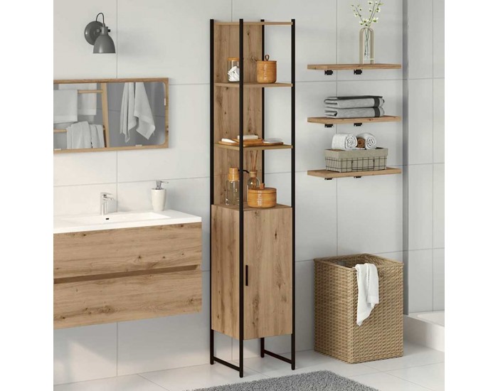 Sonata H Шкаф за баня дъб артизан 33 x 33 x 185.5 см Инженерно дърво