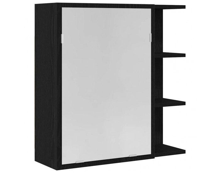 Sonata H Шкаф с огледало за баня с рафт Черен дъб 62.5 x 20.5 x 64 см