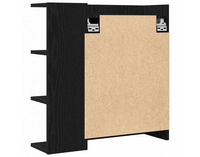 Sonata H Шкаф с огледало за баня с рафт Черен дъб 62.5 x 20.5 x 64 см