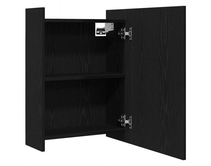 Sonata H Шкаф с огледало за баня с рафт Черен дъб 62.5 x 20.5 x 64 см