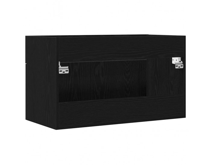 Sonata H Шкаф за мивка в баня със съхранение Черен дъб Инженерно дърво