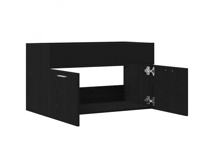 Sonata H Шкаф за мивка в баня със съхранение Черен дъб Инженерно дърво