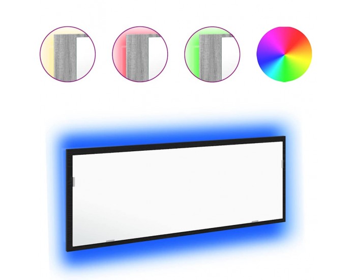 Sonata H LED огледало за баня с огледало Черен дъб 100 x 8.5 x 37 см