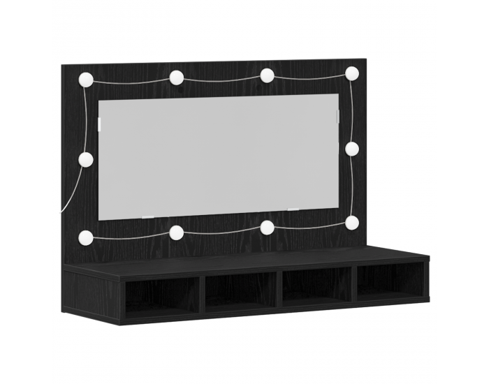 Sonata H Шкаф с огледало Черен дъб 90 x 31.5 x 62 см Инженерно дърво