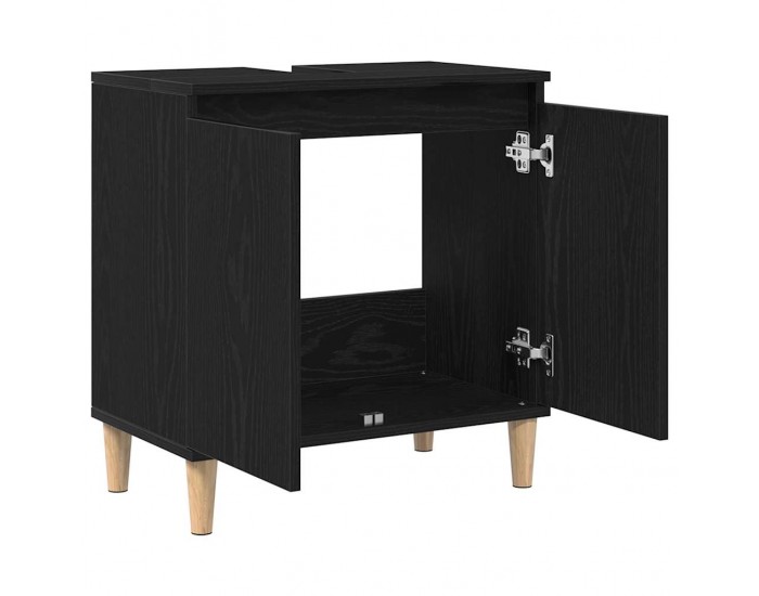 Sonata H Шкаф за мивка с рафт Черен дъб 58 x 33 x 60 см Инженерно дърво