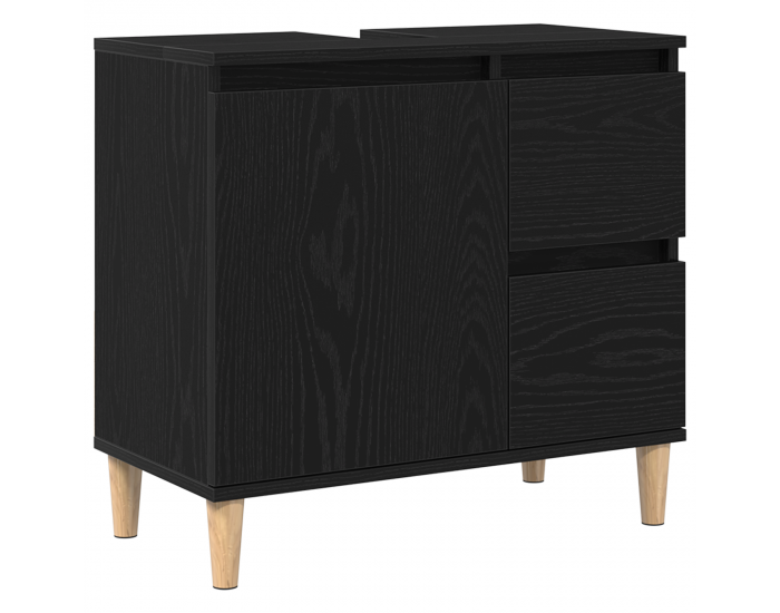 Sonata H Шкаф за баня с рафт Черен дъб 65 x 33 x 60 см Инженерно дърво