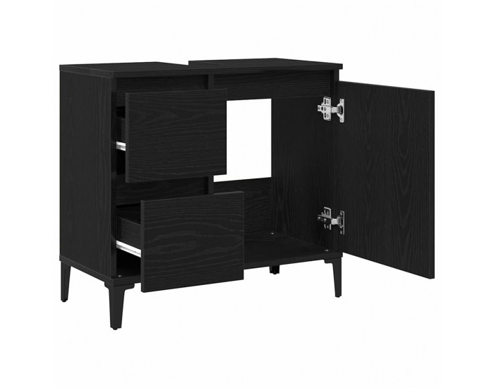 Sonata H Шкаф за баня с рафт Черен дъб 65 x 33 x 60 см Инженерно дърво