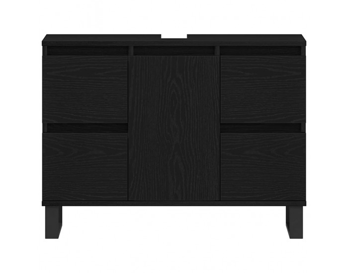 Sonata H Шкаф за баня с рафт Черен дъб 80 x 33 x 60 см Инженерно дърво